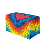 Rainbow Heart Tie Dye Print Leather Tissue Box Cover