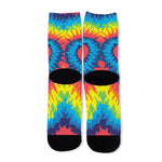 Rainbow Heart Tie Dye Print Long Socks