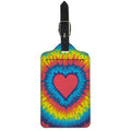 Rainbow Heart Tie Dye Print Luggage Tag