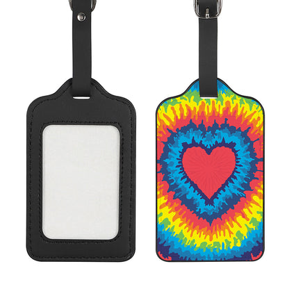 Rainbow Heart Tie Dye Print Luggage Tag