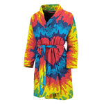 Rainbow Heart Tie Dye Print Men's Bathrobe
