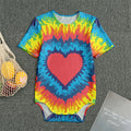 Rainbow Heart Tie Dye Print Men's Bodysuit