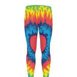 Rainbow Heart Tie Dye Print Men's leggings