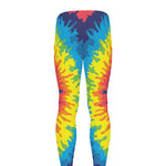 Rainbow Heart Tie Dye Print Men's leggings