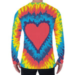 Rainbow Heart Tie Dye Print Men's Long Sleeve T-Shirt