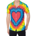 Rainbow Heart Tie Dye Print Men's Shirt
