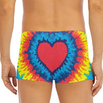 Rainbow Heart Tie Dye Print Men's Short Boxer Briefs