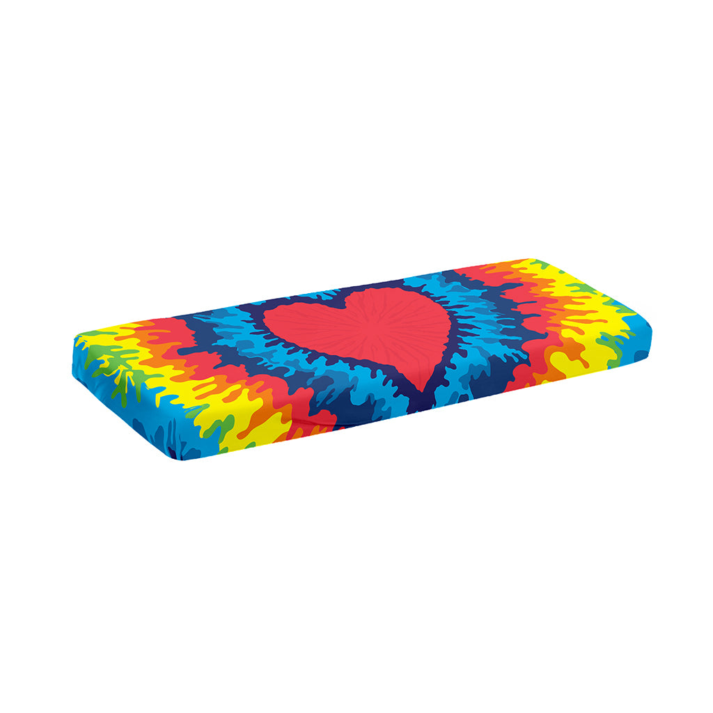 Rainbow Heart Tie Dye Print Piano Keyboard Cover