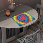 Rainbow Heart Tie Dye Print Placemat