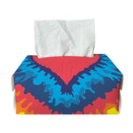 Rainbow Heart Tie Dye Print Rectangle Tissue Box Cover