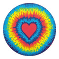 Rainbow Heart Tie Dye Print Round Blanket