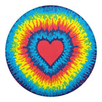 Rainbow Heart Tie Dye Print Round Blanket