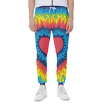 Rainbow Heart Tie Dye Print Scuba Joggers