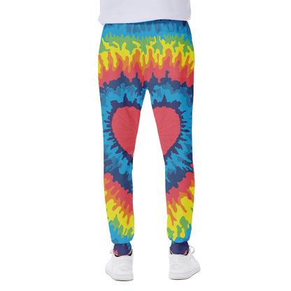 Rainbow Heart Tie Dye Print Scuba Joggers