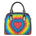 Rainbow Heart Tie Dye Print Shoulder Handbag