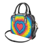 Rainbow Heart Tie Dye Print Shoulder Handbag