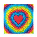 Rainbow Heart Tie Dye Print Silk Bandana