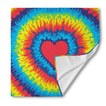 Rainbow Heart Tie Dye Print Silk Bandana