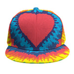 Rainbow Heart Tie Dye Print Snapback Cap