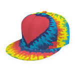 Rainbow Heart Tie Dye Print Snapback Cap