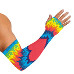 Rainbow Heart Tie Dye Print Sun Protection Arm Sleeves