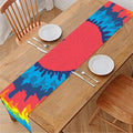Rainbow Heart Tie Dye Print Table Runner