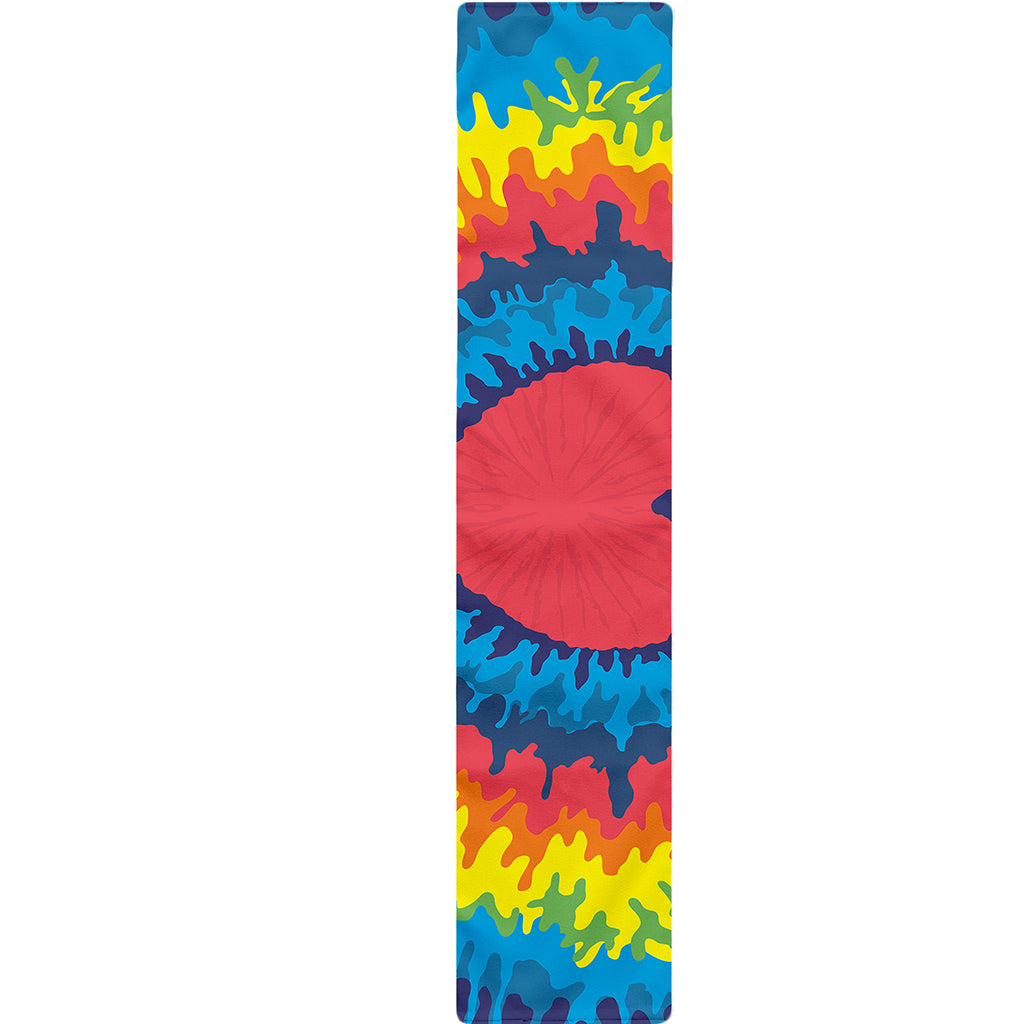 Rainbow Heart Tie Dye Print Table Runner
