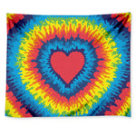 Rainbow Heart Tie Dye Print Tapestry
