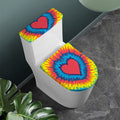 Rainbow Heart Tie Dye Print Toilet Lid And Tank Cover Set