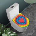 Rainbow Heart Tie Dye Print Toilet Lid Cover