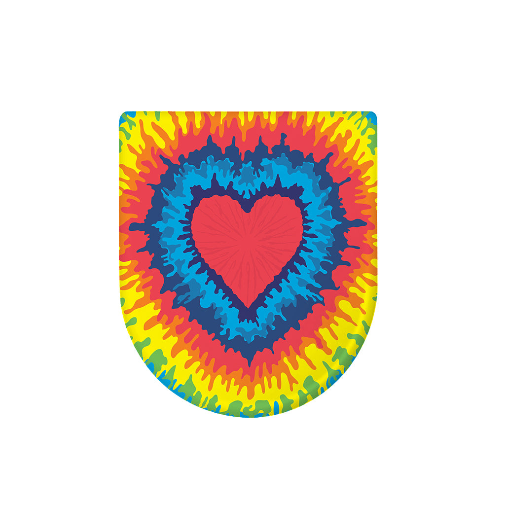 Rainbow Heart Tie Dye Print Toilet Lid Cover