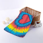 Rainbow Heart Tie Dye Print Towel