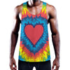 Rainbow Heart Tie Dye Print Training Tank Top