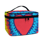 Rainbow Heart Tie Dye Print Travel Makeup Bag