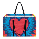 Rainbow Heart Tie Dye Print Utility Tote Bag