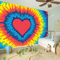 Rainbow Heart Tie Dye Print Wall Sticker