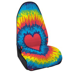Rainbow Heart Tie Dye Print Waterproof Car Seat Cover