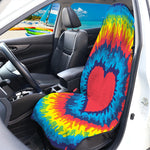 Rainbow Heart Tie Dye Print Waterproof Car Seat Cover