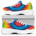 Rainbow Heart Tie Dye Print White Chunky Shoes