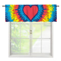 Rainbow Heart Tie Dye Print Window Valance