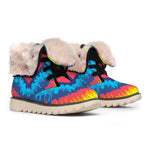 Rainbow Heart Tie Dye Print Winter Boots