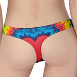 Rainbow Heart Tie Dye Print Women's Thong