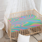 Rainbow Holographic Print Baby Crib Sheet