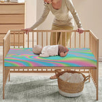 Rainbow Holographic Print Baby Crib Sheet