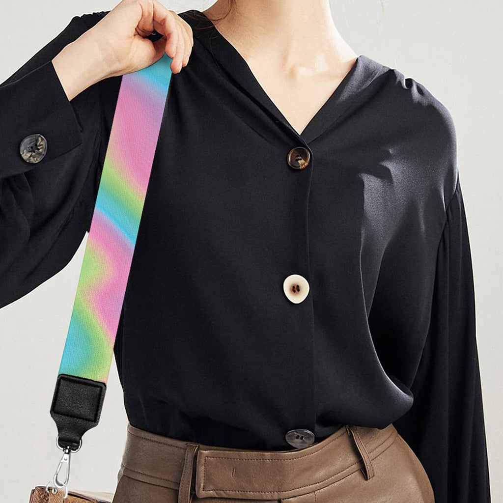 Rainbow Holographic Print Bag Strap