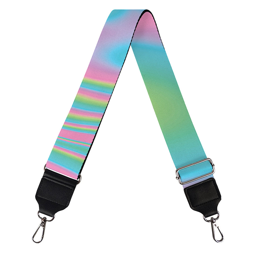 Rainbow Holographic Print Bag Strap