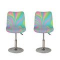 Rainbow Holographic Print Bar Stool Covers