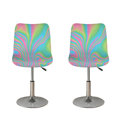 Rainbow Holographic Print Bar Stool Covers