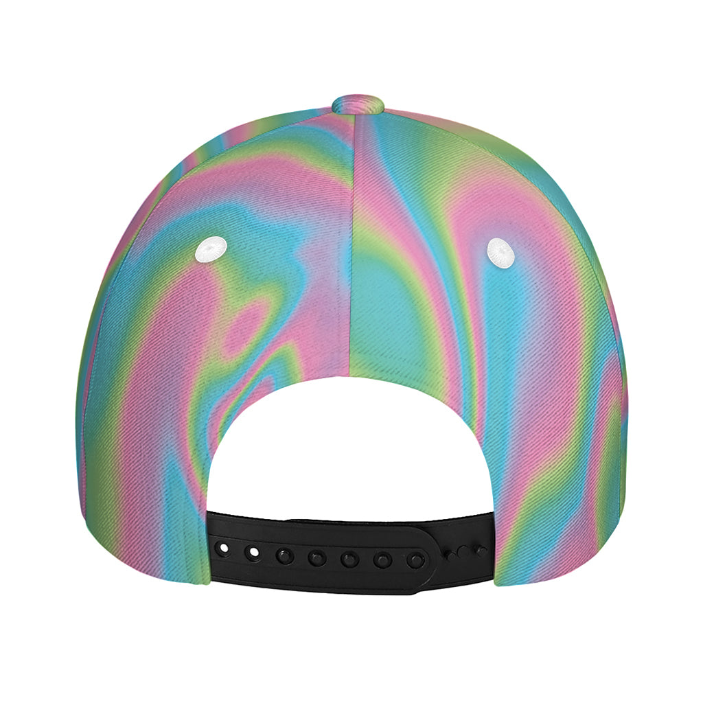 Rainbow Holographic Print Baseball Cap