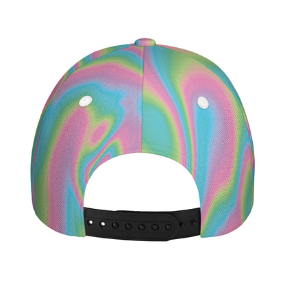 Rainbow Holographic Print Baseball Cap